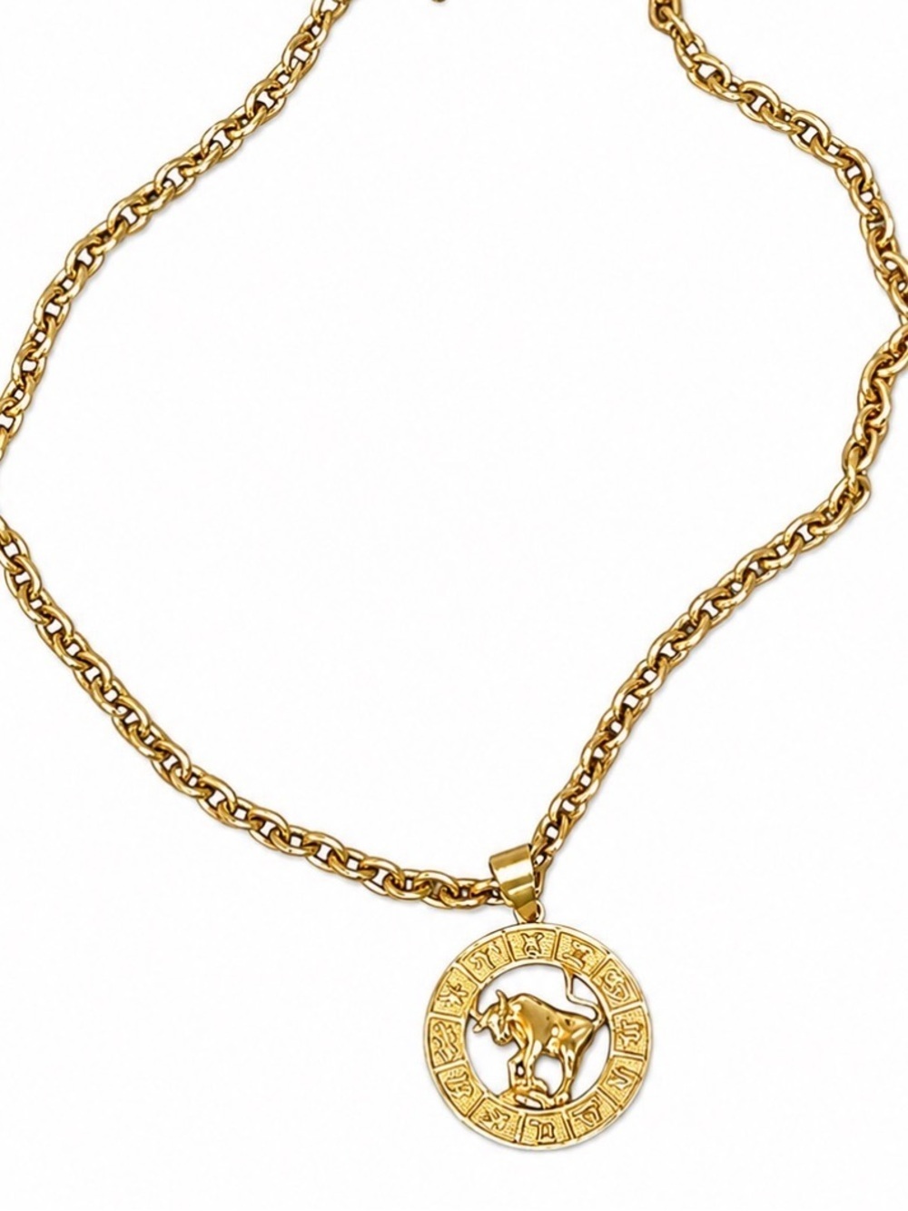NWT Gold Zodiac Taurus Pendant Necklace 16 inch - Picture 2 of 4
